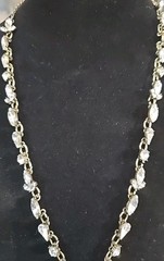 Vintage Sugarfix Necklace Boho Lariat Tassel Clear Rhinestones/Black Goth 36″