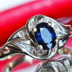 14k yellow gold 1.15ct natural diamond sz 7.5 ring sapphire vintage heated 5.3gr