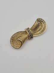 Vintage Gold Vermeil Sterling Germany Art Deco Markasite Filagree Scroll Brooch