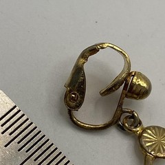 Vintage Gold Tone Turquoise Dangle Earrings Womens Screw Back 1.5 In Jewelry