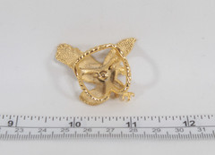 Flying Eagle Scarf Slide Gold Tone Patriotic Jewelry Bolo Beautiful! UNUSED