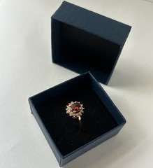 Vintage Red Cubic Zirconia Ring Gold Plated Womens Size 8.5