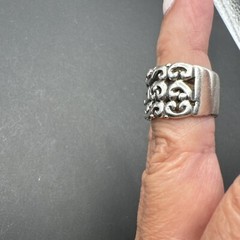 Wide .5” Scroll Sterling Filigree 925 Ring Size 7.5” 12g FREE SHIPPING!