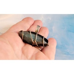 Unusual Large Stone Artisan Ring, Turquoise Black, Size 6, Statement r-1
