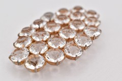 Vintage Clear Rhinestone Bezel Crystal Cluster Brooch Heavy Statement 60s BinBK