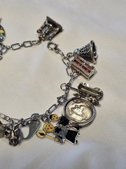 Vintage 1960s Sterling SIlver 925 Charm Bracelet Wells Beau JMS P&B 14 Charms