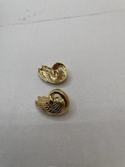 Vintage Gold Tone Swan Post Earrings Romantic Bird Costume Jewelry Pierced Earri