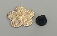 Flower-Enamel-Metal “I CAN DO ALL THINGS THRU CHRIST” Pin Back Tie Tack Brooch