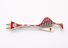 TOD PARDON 1950-1960 “The Procurer” Inlaid Brooch In 14Kt Gold & Sterling Silver