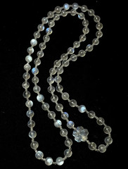 necklace moonstone rock crystal Art Deco style