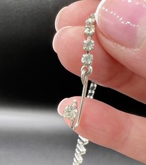 Vintage Baguette & Round Faceted Rhinestone Necklace 16″