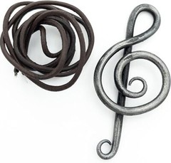 Giocoso Universal Iron Pendant Musical Note Treble Clef Unisex Necklace + Cord