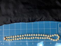 Vintage Mother of Pearl Necklace Single Strand Hand Knotted Beaded 18″