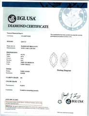 Vintage 0.93ct Ideal Cut Marquise Certified Platinum Ring Marquise Sides EGL