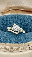 18K Gold Old European Cut Diamond Ring 0.64 CT Natural OEC VS1-VS2 Vintage Style