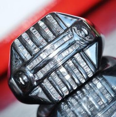 14k white gold ring 1.00ct natural diamond size 8.5 vintage handmade 8.2gr Gab6