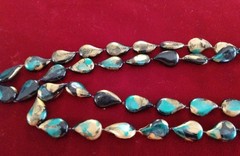 5pc Necklace Lot Enamel Acrylic Metal Rice Pearls Multi Strand Pastel Art Beads