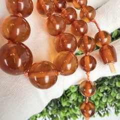Vintage Baltic Amber Graduated Honey Cognac Hand Knotted Beaded Necklace