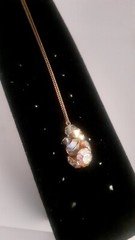 Vintage Aurora borealis Prong set Cluster Pendant Gold tone Necklace 15 In.