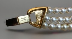 Vintage Napier Triple Strand Faux Pearl Necklace