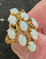 Vintage Lof Of 7 Fashion Rings Size 6.6-9 4-Gold Color 3-Silver Color All W/Gems