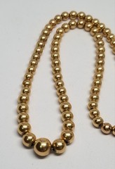 FA9637 Vintage Gold Filled Smooth Ball Beaded 16″ Necklace