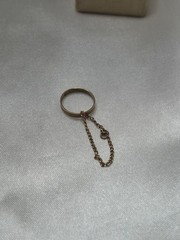 Antique Baby Ring w/ Original Hufnagel Jewelers Box Safety Chain Mt Vernon NY