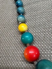 Colorful Necklace Vintage Wood or Plastic Beaded Vintage see pics 14″