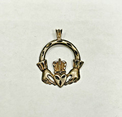 Vintage 925 Sterling Silver Irish Claddagh Pendant Charm