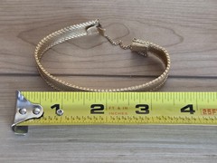 Vintage Signed Monet Gold Tone Bracelet With Safety Chain