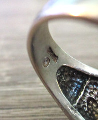 Ross Simons Sterling Silver 925 Enamel Moonstone Ring Size 8.75