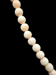 Natural Genuine Angel Skin Coral 1940 Beaded Necklace 17 Inches