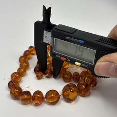 Vintage Honey Amber Necklace Graduated Round Beads Screw Clasp Faceted