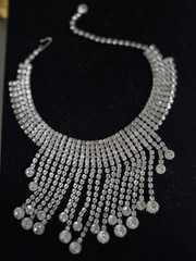 Stunning Vintage Rhinestone Drop Choker 12″ – 16″ Wedding, Vegas, Runway