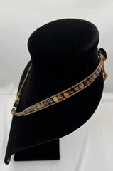 Vintage Natural Jasper Stone Wrap Gemstone Leather Bracelet 18” Boho