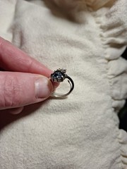 Can’t Find Markings Silver In Appearance Vintage Antique Ring Blue Stone/Pink