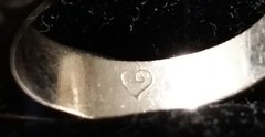 Vintage Brighton 925 Sterling Silver Scroll Ring with Gold Tone Bar Top – 14.4g