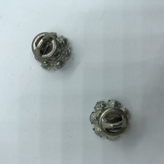 Vintage Scatter Pins Pot Metal Rhinestone set of 2 flower shape aurora borealis