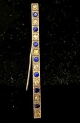 Vintage Art Deco Sterling Silver Top Rhinestone Bar Brooch beautiful!!!