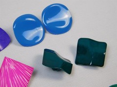 Vintage 1990s Y2K Colors Clip On Fashion Earrings Lot Metal 6 Pairs