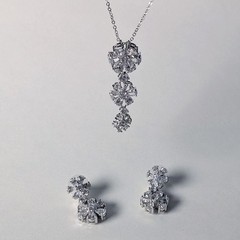 Nolan Miller Ideal Rhinestone Pendant Necklace and Pierced Earrings Set