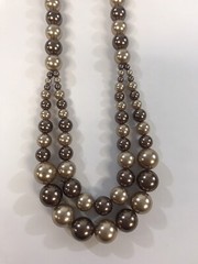 Jewelry Lot 7 Wearable Graduated Faux Pearl Necklaces Bronze Gold Black Silver