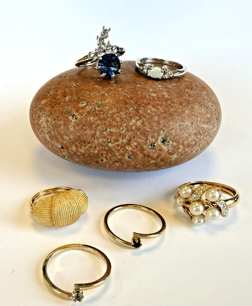 Vintage Avon Ring Lot of 6 from the 70’s 80’s Various Adjustable Sizes see photo