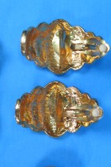 Gold Tone Clip on Earrings Lot of (4) Rhinestones