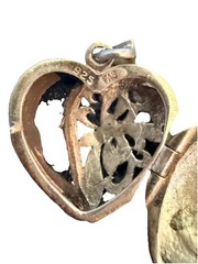 Vintage FAS Heart Shape Locket Pendant Sterling Silver 925 Black Onyx Marcasite