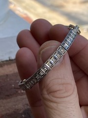 Art Deco 950 Platinum Marquise Diamond Bracelet