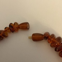 VTG Polished Baltic Amber Alternating Irregular Cognac Beads 22”Necklace 38g
