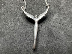 3.00g Vintage Sterling Silver 925 Angel Wing Purple Necklace 16 in M