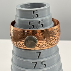 Vintage Copper Cuff Bracelet Etched Tribal Symbol Stone Cabochon Artisan Boho