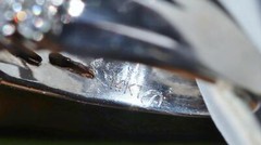 14k white gold ring 1.00ct natural diamond sz 5 wedding band vintage 7.10g N3676